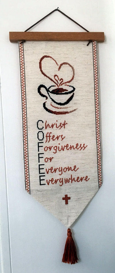 COFFEE stitched by Yvette Heintz as a banner
